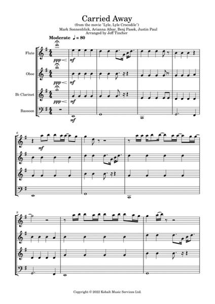 Carried Away by Shawn Mendes Woodwind Quartet - Digital Sheet Music