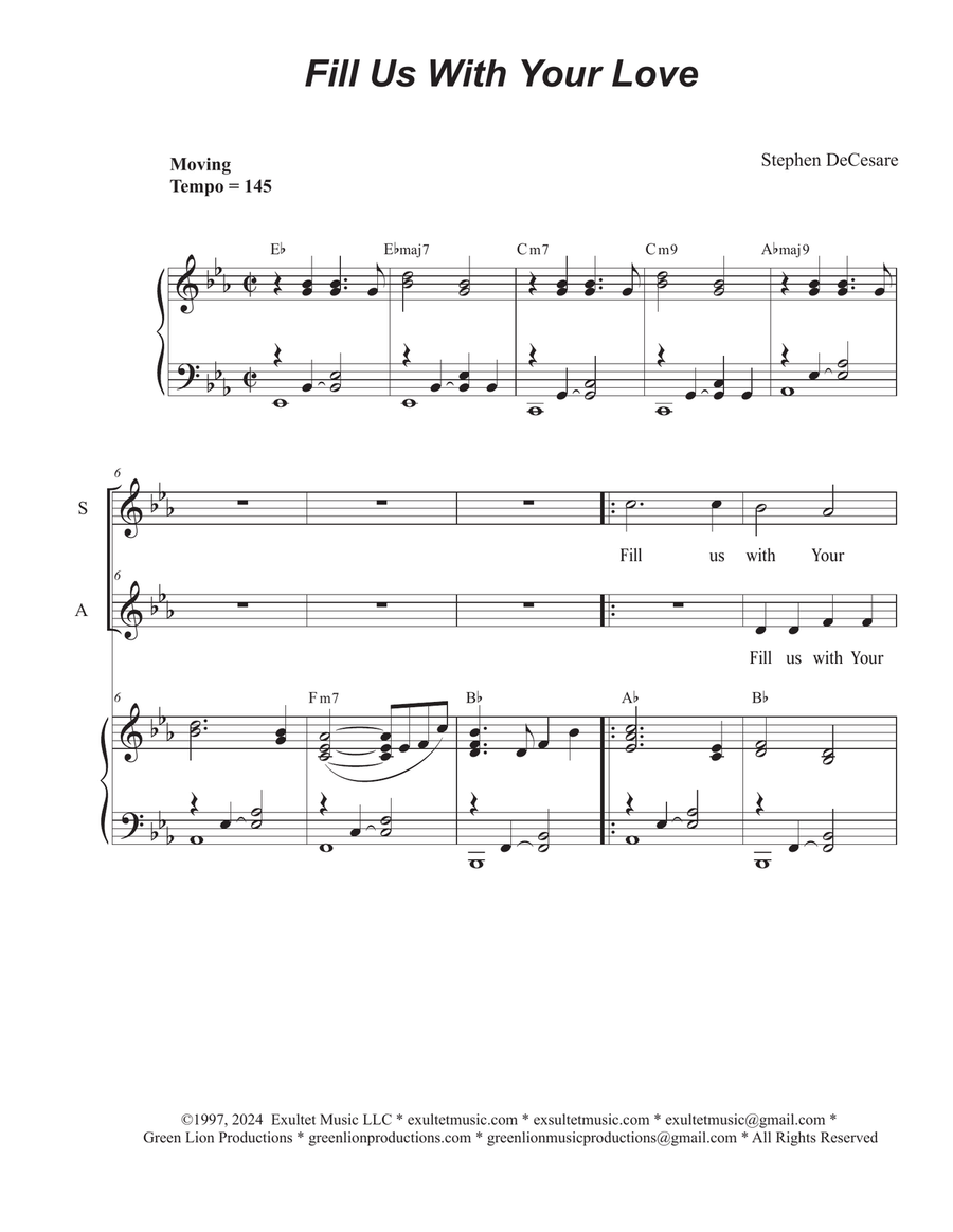 Fill Us With Your Love (2-part choir - (SA)