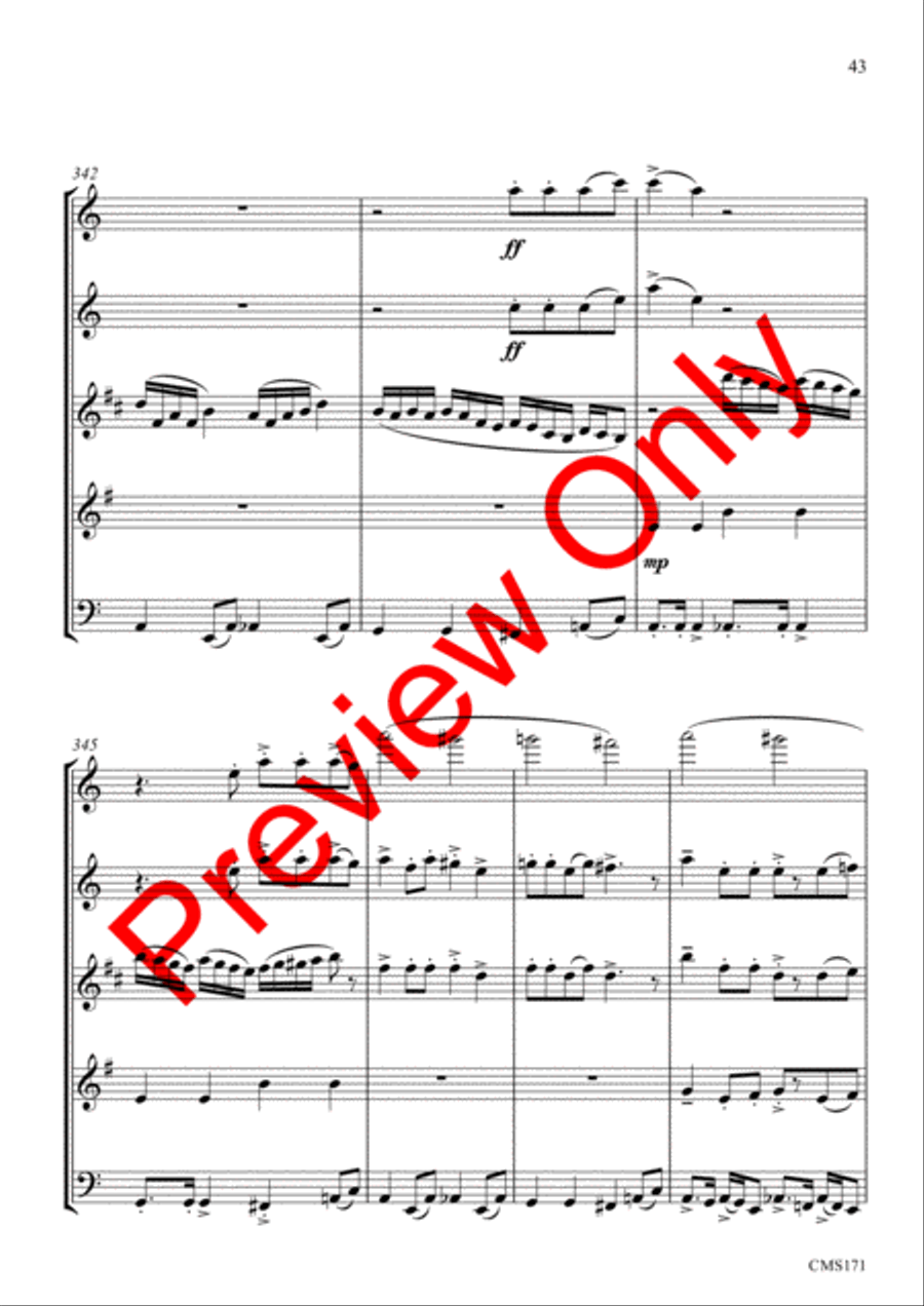 Queen Medley Fantasy Woodwind Quintet scores gallery preview page 46