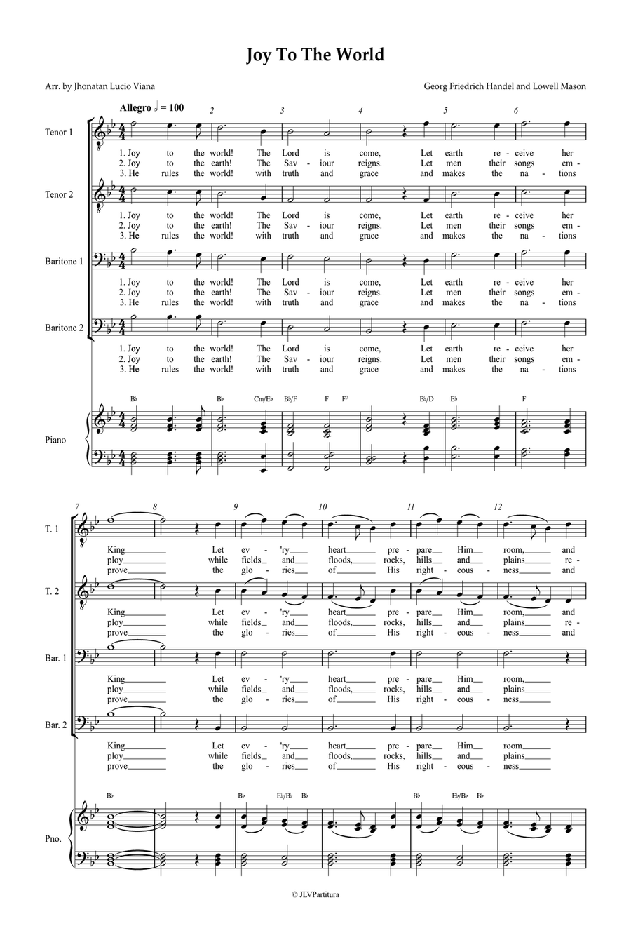 Joy To The World Small Ensemble scores gallery preview page 1