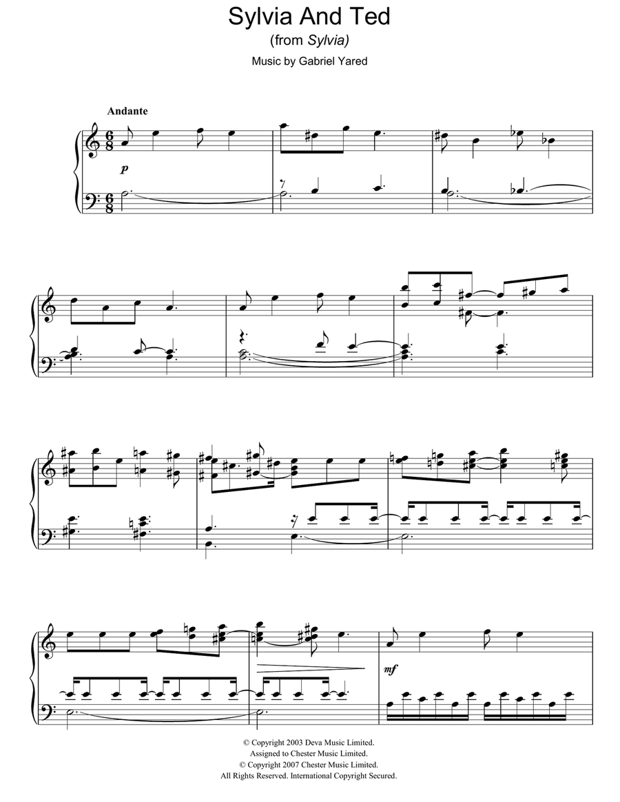 Sylvia and Ted (from Sylvia) Piano Solo scores gallery preview page 1