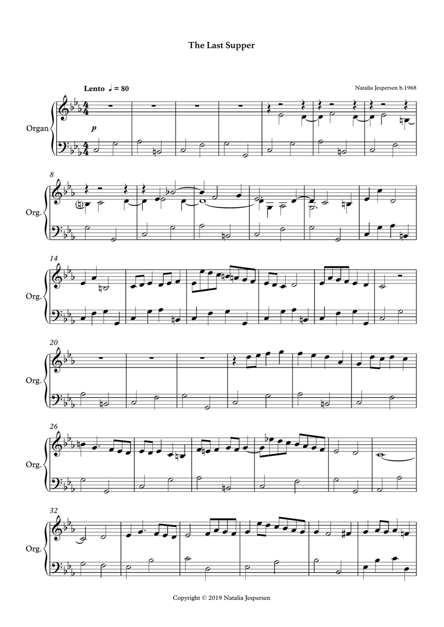 The last supper Organ Solo scores gallery preview page 1