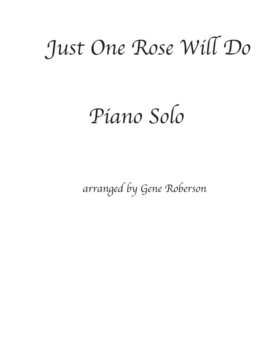 Just One Rose will Do Piano Solo scores gallery preview page 1