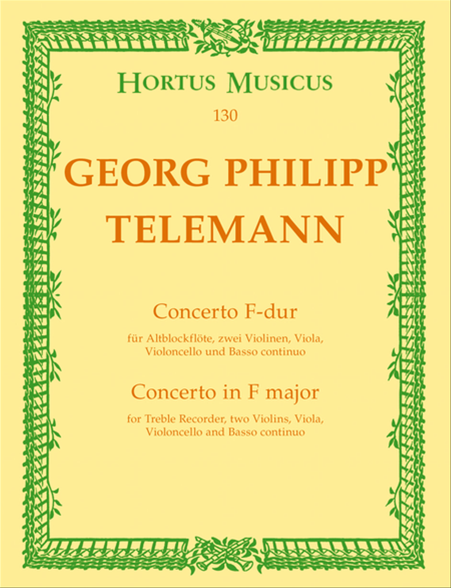 Concerto for Treble Recorder, Strings and Basso continuo