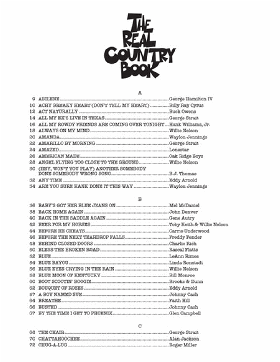 The Real Country Book The Real Country Book Piano scores gallery preview page 2
