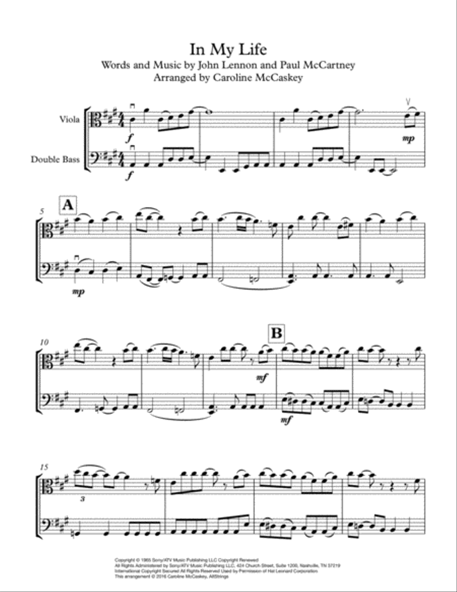 In My Life In My Life String Duet scores gallery preview page 2