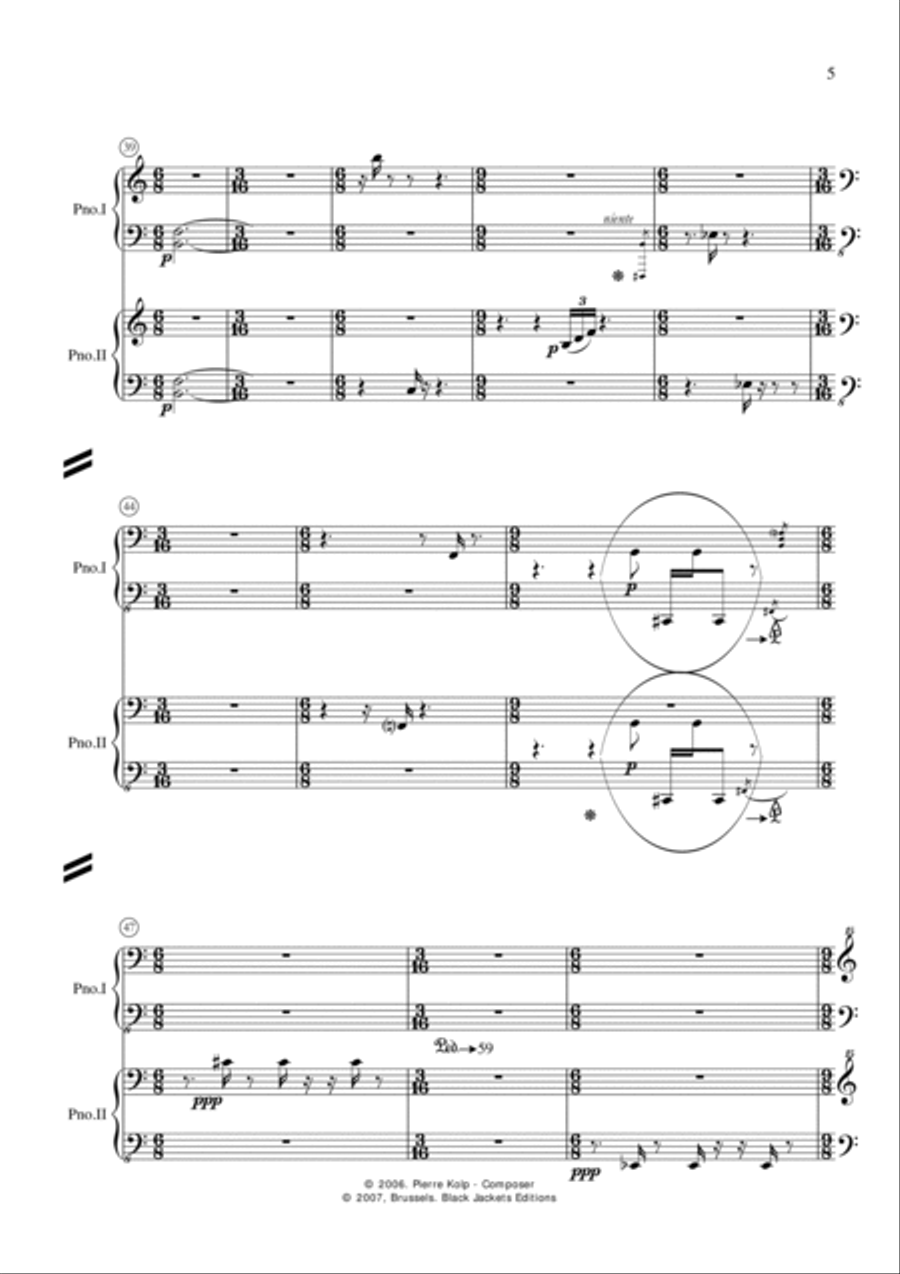 The Bollin' Stones (for two pianos) 2 Pianos, 4-Hands scores gallery preview page 5