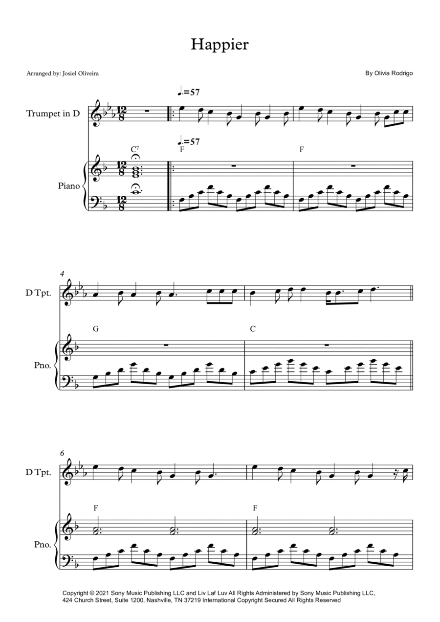 Happier Trumpet Solo scores gallery preview page 1