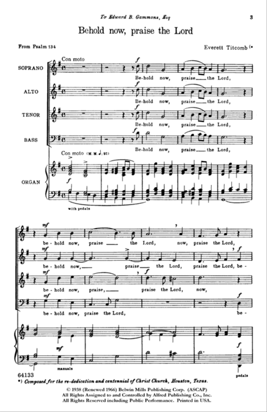 Behold Now, Praise the Lord 4-Part scores gallery preview page 12
