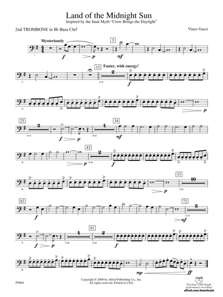 Land of the Midnight Sun: (wp) 2nd B-flat Trombone B.C.