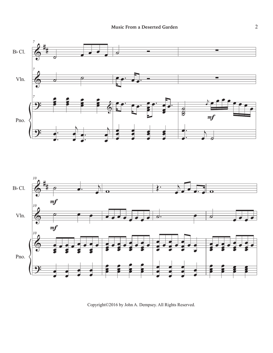 Music From a Deserted Garden (Trio for Clarinet, Violin and Piano) Small Ensemble scores gallery preview page 6