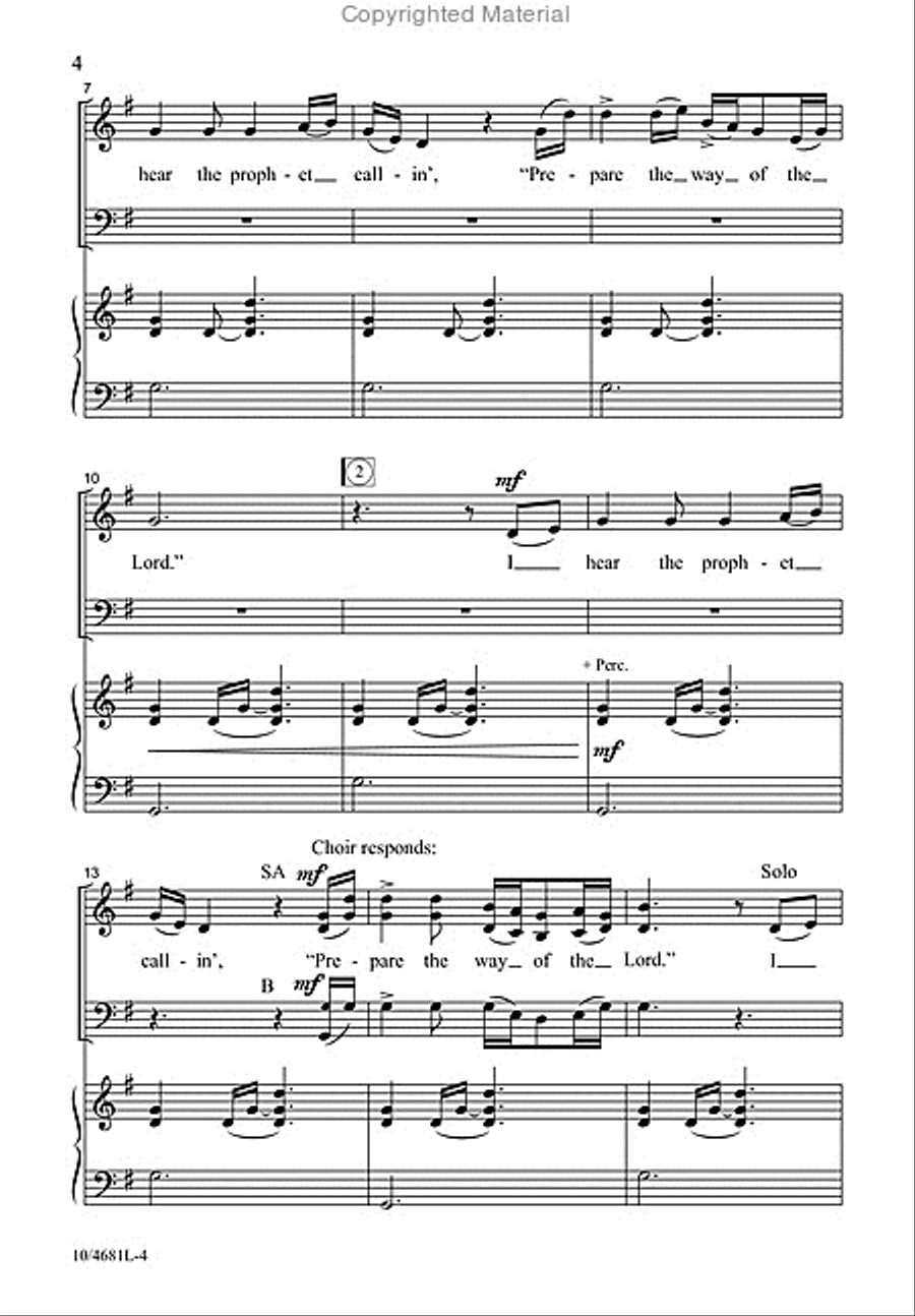 I Hear the Prophet Callin' 3-Part scores gallery preview page 5