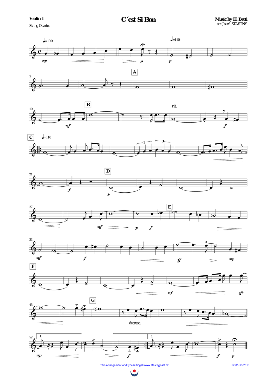 C´est Si Bon String Quartet scores gallery preview page 3