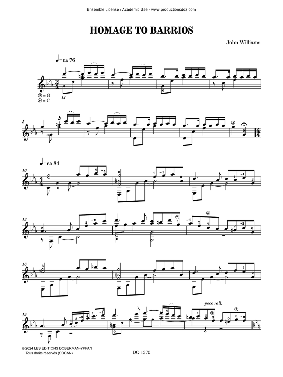 Homage to Barrios Classical Guitar scores gallery preview page 3