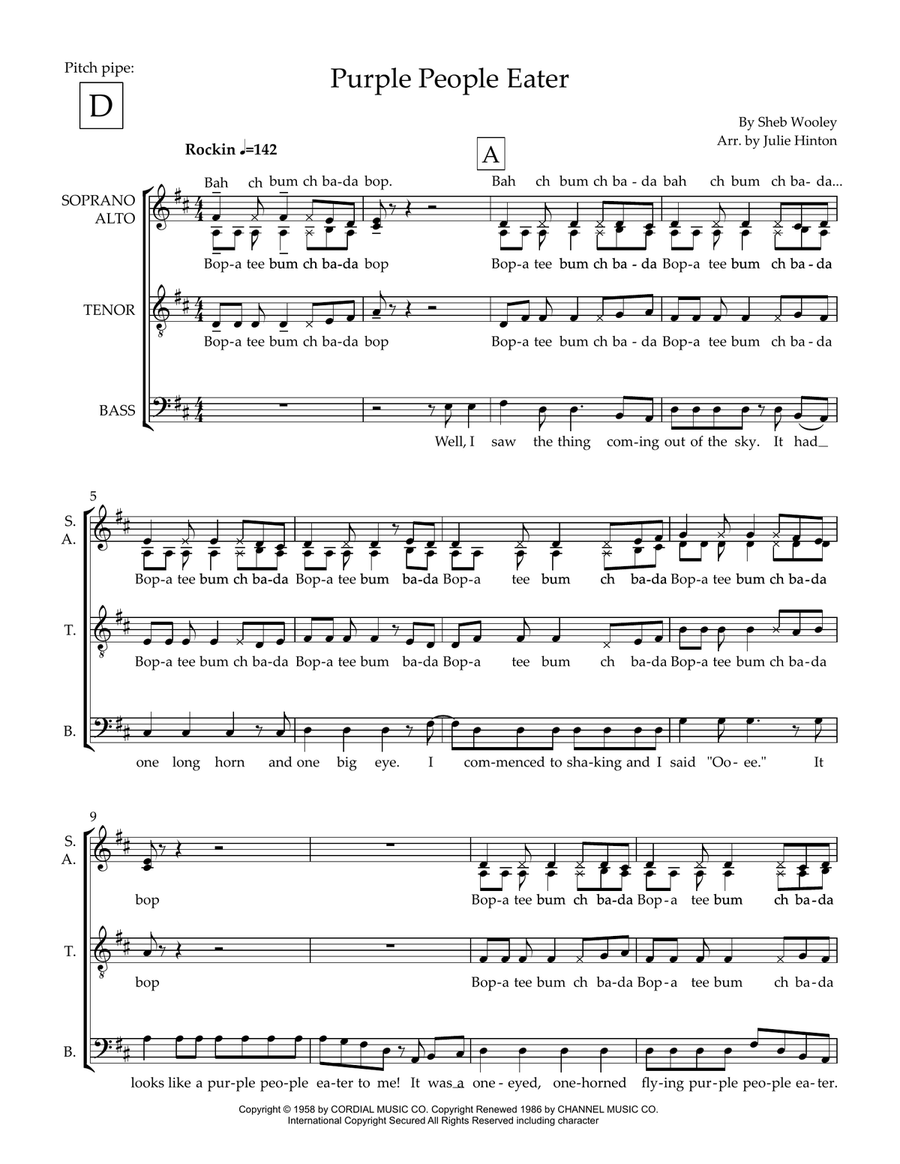 Purple People Eater(tm) 4-Part scores gallery preview page 2