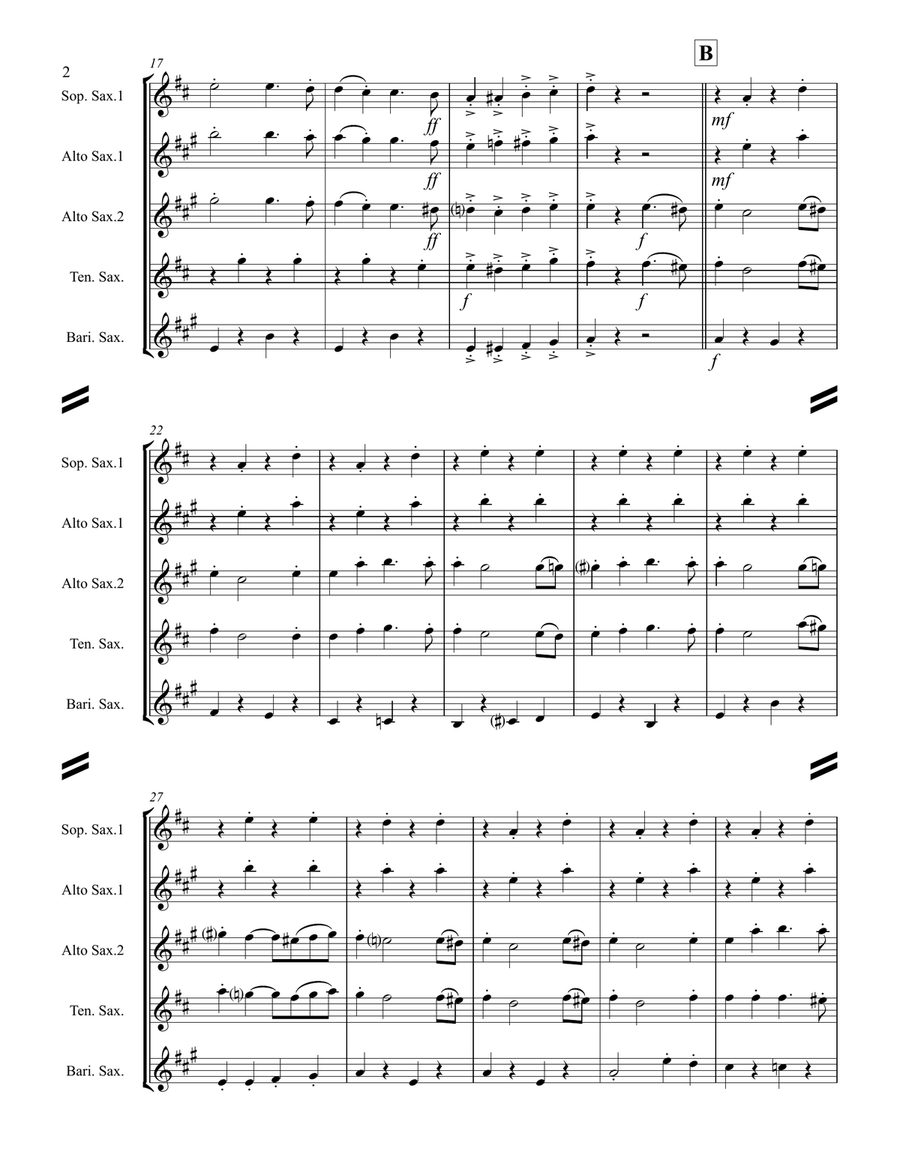 Beer Barrel Polka (roll Out The Barrel) Saxophone Quartet scores gallery preview page 3