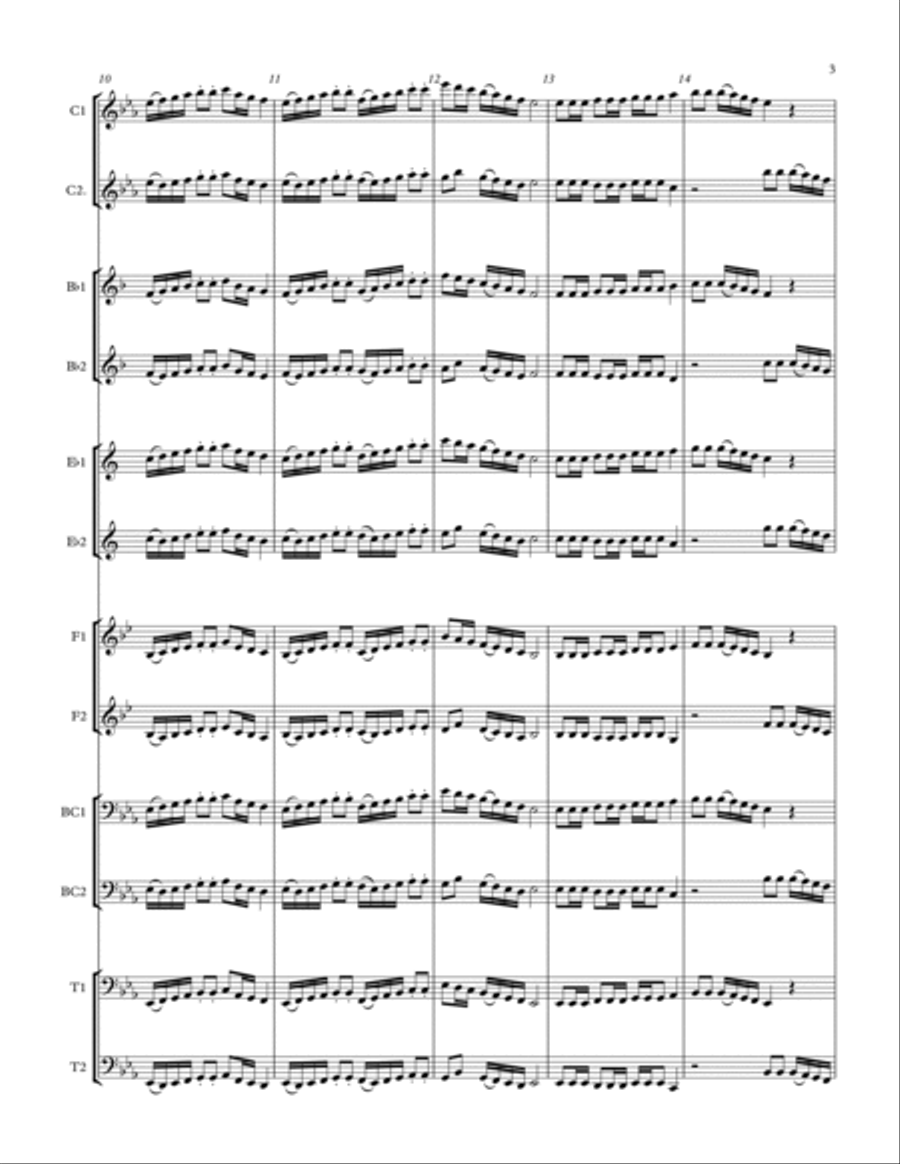 Seven Modes, Seven Duets - All Transpositions (for any two band instruments) Brass Ensemble scores gallery preview page 3