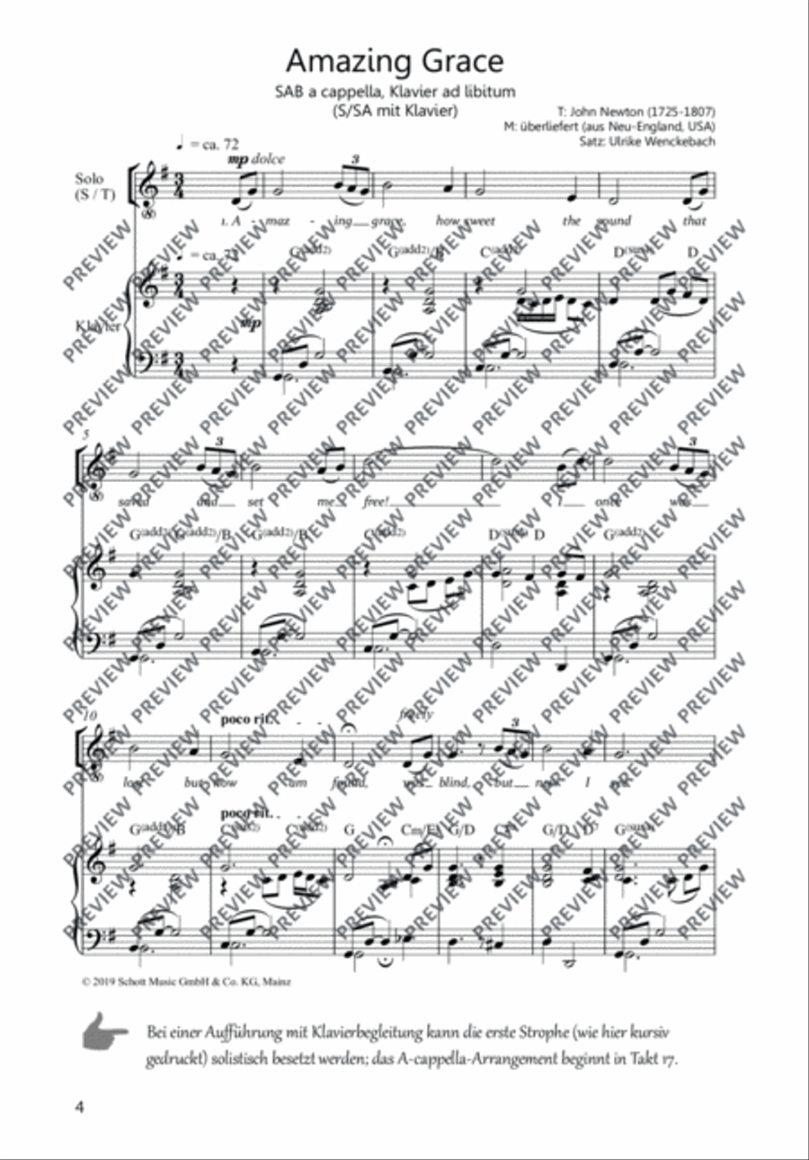 Amazing Grace 3-Part scores gallery preview page 2