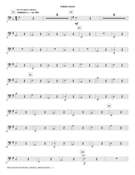 The Sound Of Music (Choral Highlights) (arr. John Leavitt) - String Bass