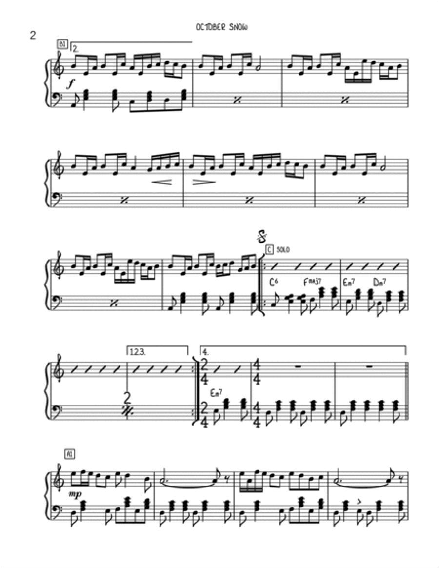 October Snow October Snow Piano Solo scores gallery preview page 2