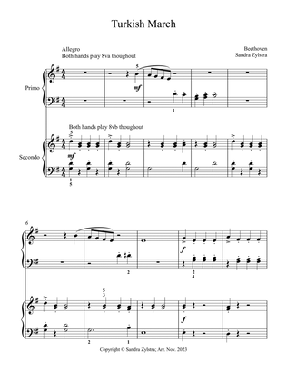 Turkish March (late elementary piano duet)