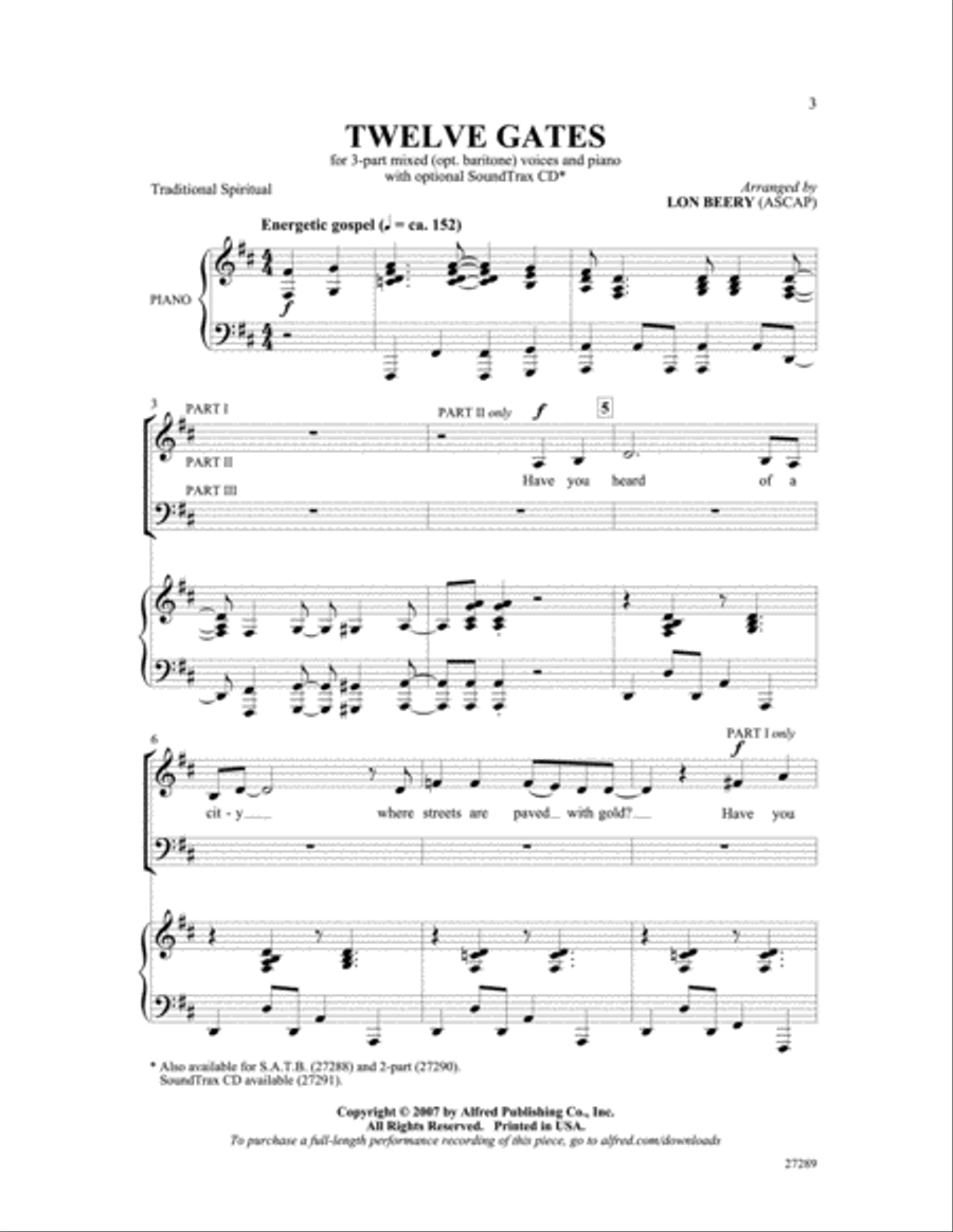 Twelve Gates Twelve Gates 3-Part scores gallery preview page 2