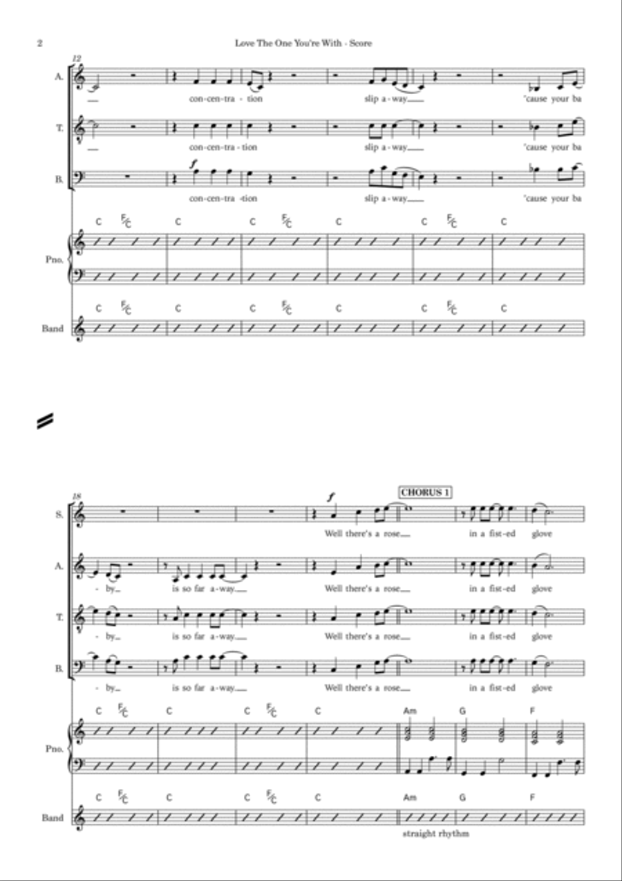 Love The One You're With 4-Part scores gallery preview page 4