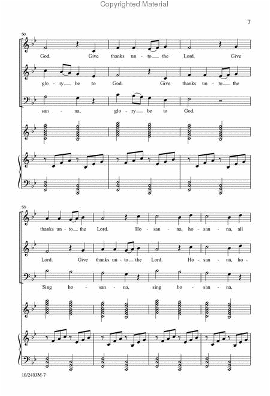 Give Thanks Unto the Lord 4-Part scores gallery preview page 7