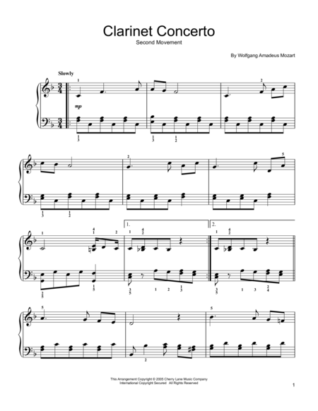 Clarinet Concerto (Second Movement)