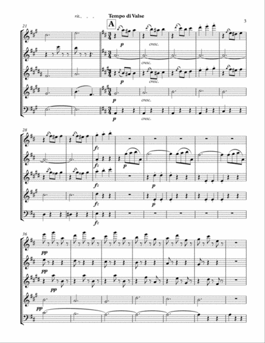 The Beautiful Blue Danube The Beautiful Blue Danube Woodwind Quintet scores gallery preview page 3