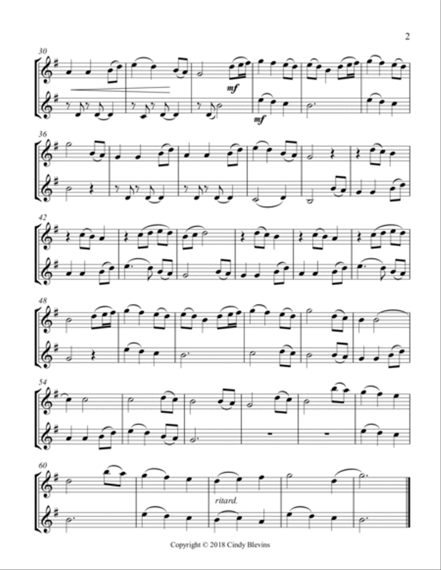 Come, Thou Fount of Every Blessing, Clarinet Duet Clarinet Duet scores gallery preview page 3