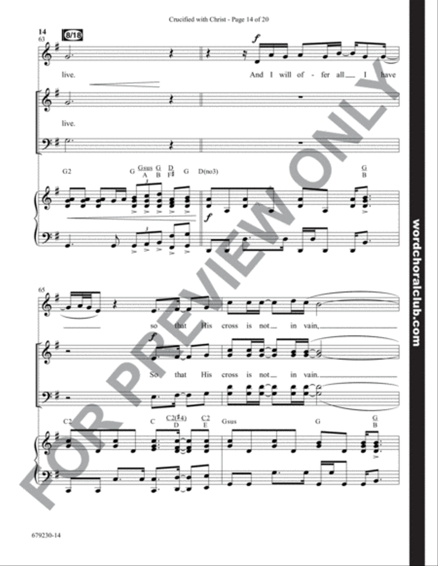 Crucified with Christ - Anthem 4-Part scores gallery preview page 14
