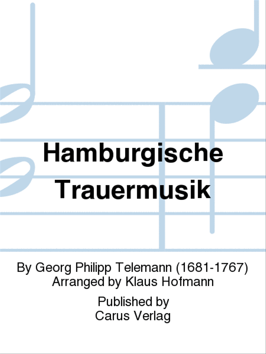 Hamburgische Trauermusik by Georg Philipp Telemann Oboe - Sheet Music