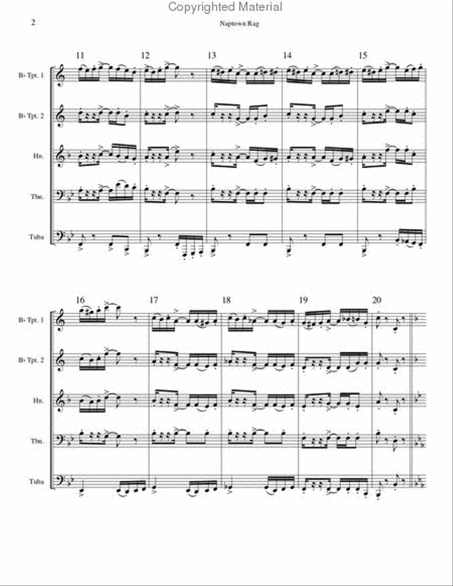 Naptown Rag Brass Quintet scores gallery preview page 4