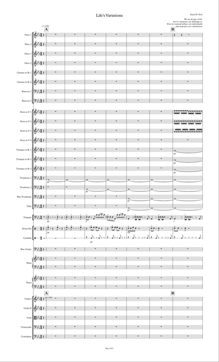 Life's Variations Full Orchestra scores gallery preview page 1