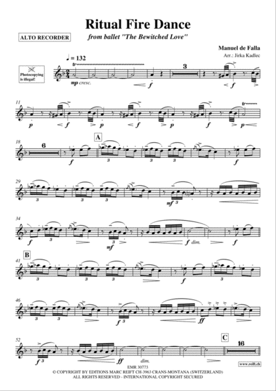Ritual Fire Dance Alto Recorder scores gallery preview page 2