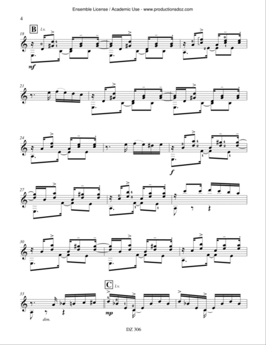 Guitare biguine Classical Guitar scores gallery preview page 4