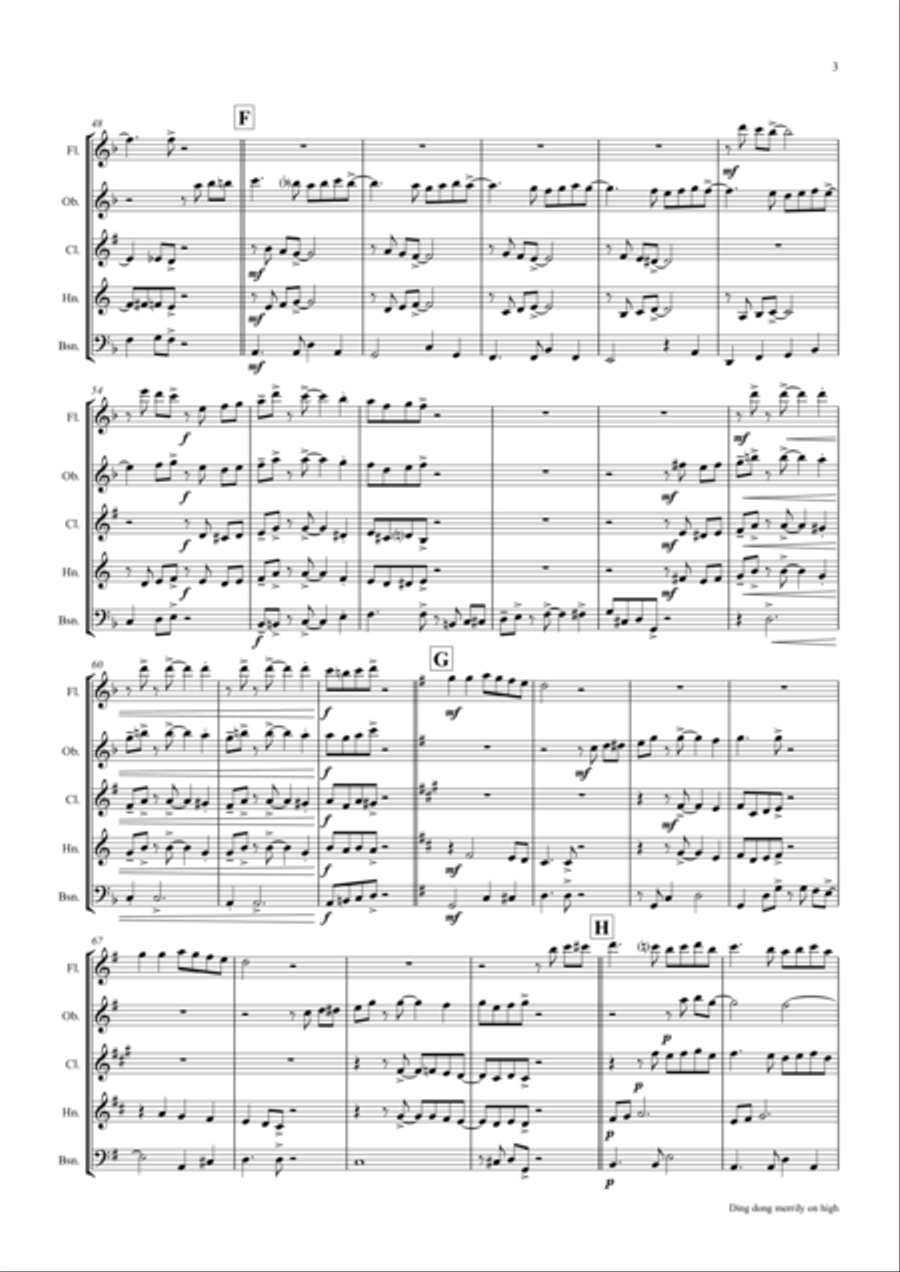 Ding dong merrily on high - Swing - Wind Quintet Woodwind Quintet scores gallery preview page 4
