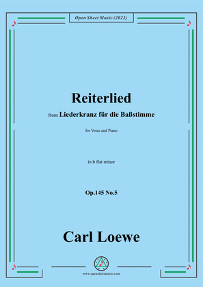 Book cover for Loewe-Reiterlied,Op.145 No.5,in b flat minor