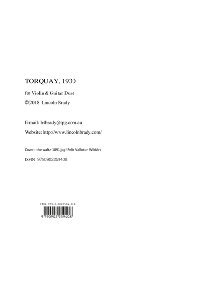 TORQUAY, 1930 - Violin & Guitar Duet image number null