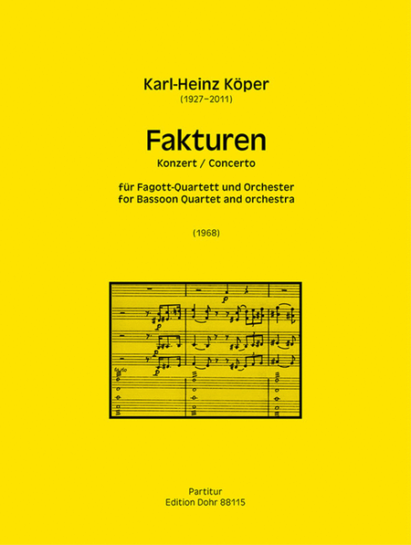 Fakturen (1968) -Konzert für Fagott-Quartett und Orchester-