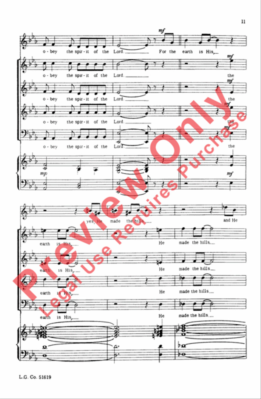 Obey the Spirit of the Lord 4-Part scores gallery preview page 11