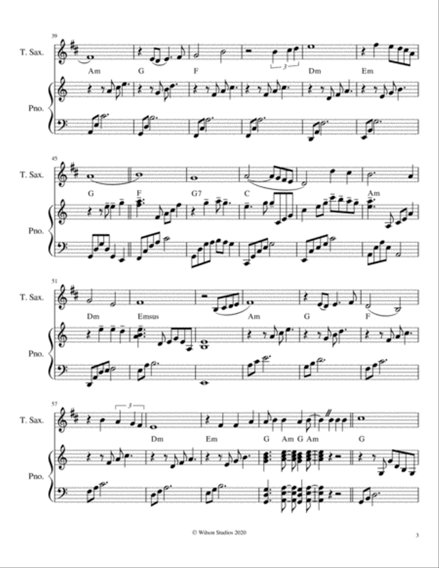 Wayfaring Stranger Tenor Saxophone scores gallery preview page 3