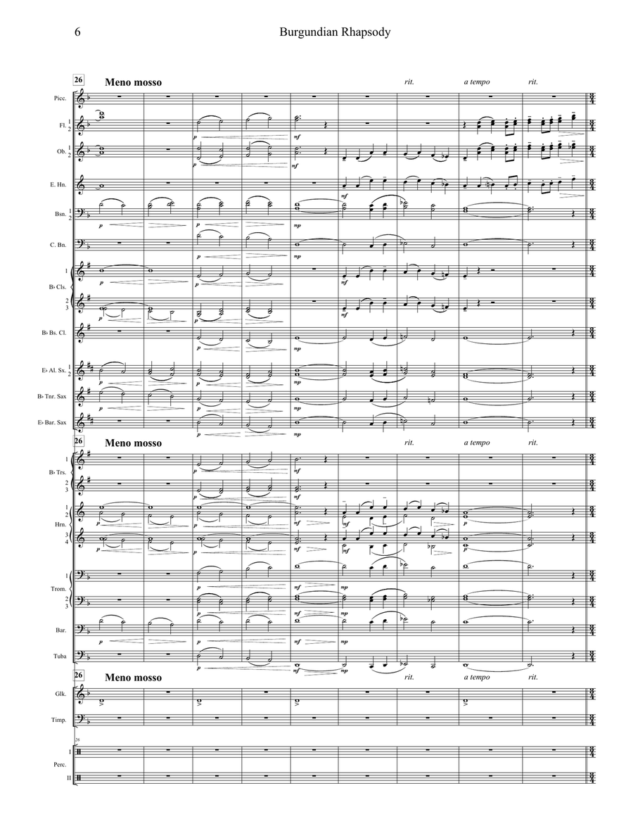 Burgundian Rhapsody Concert Band scores gallery preview page 6