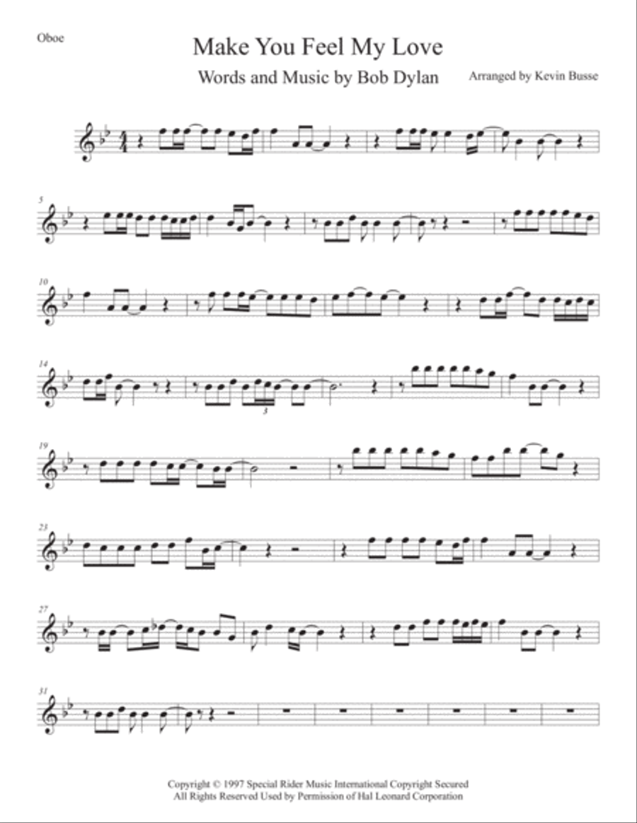 Make You Feel My Love Oboe Solo scores gallery preview page 1