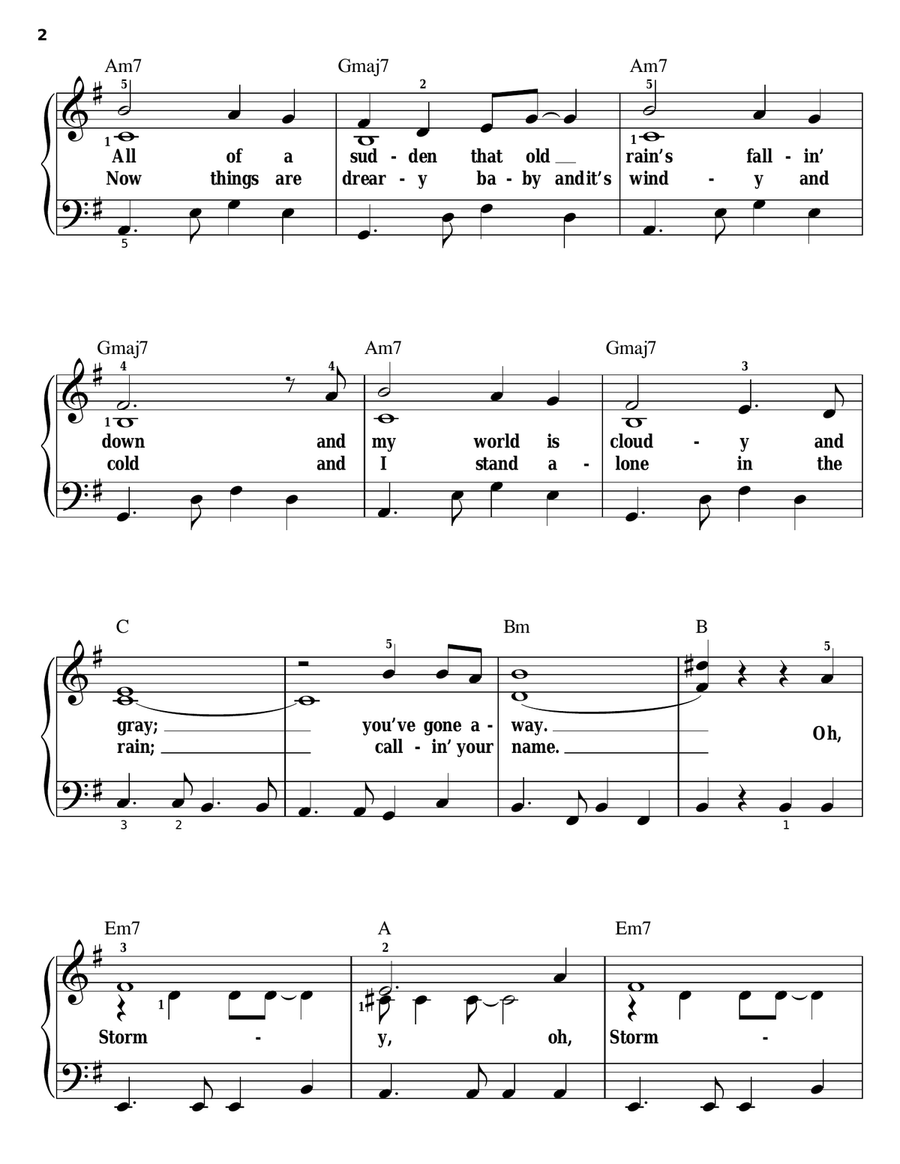 Stormy Easy Piano scores gallery preview page 2