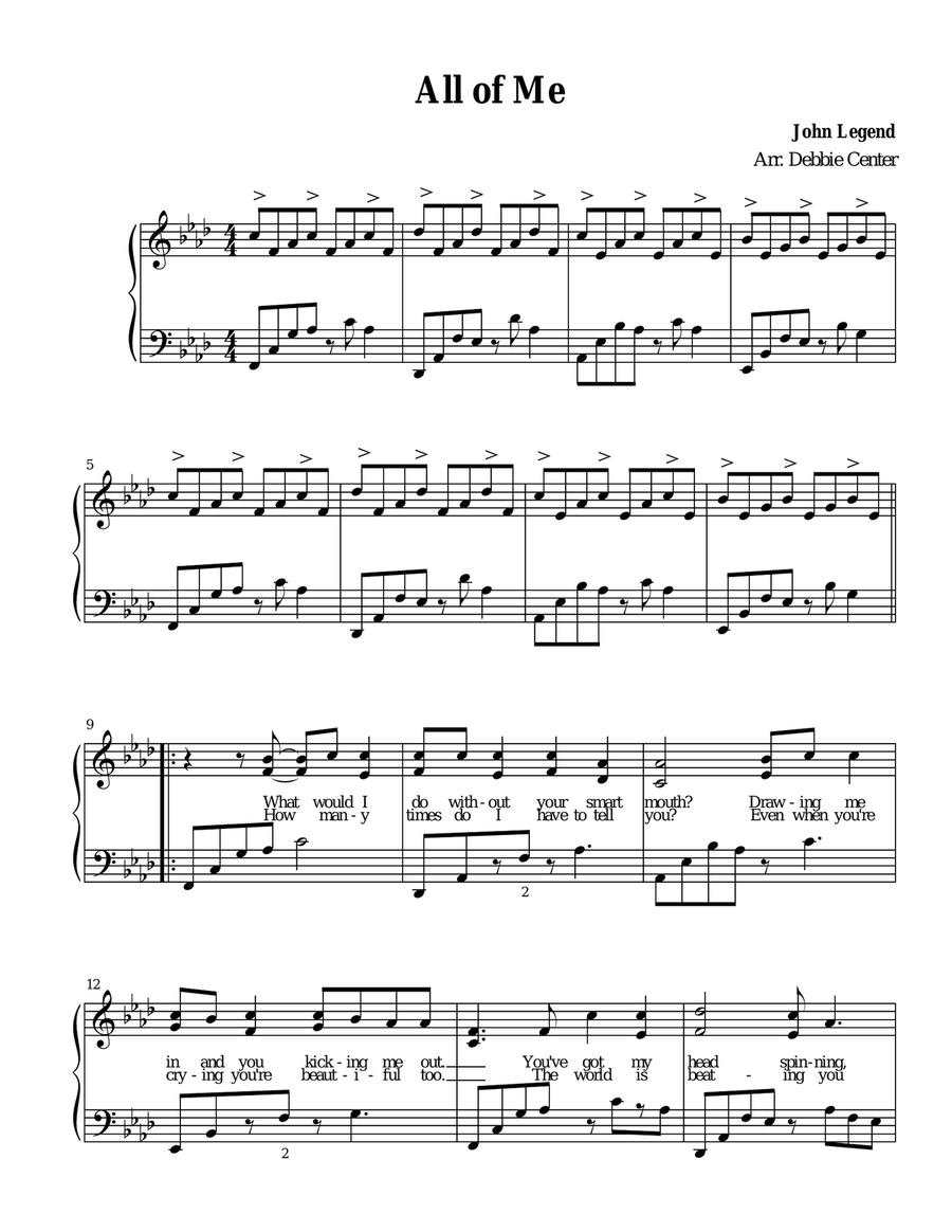 All Of Me Piano Solo scores gallery preview page 1