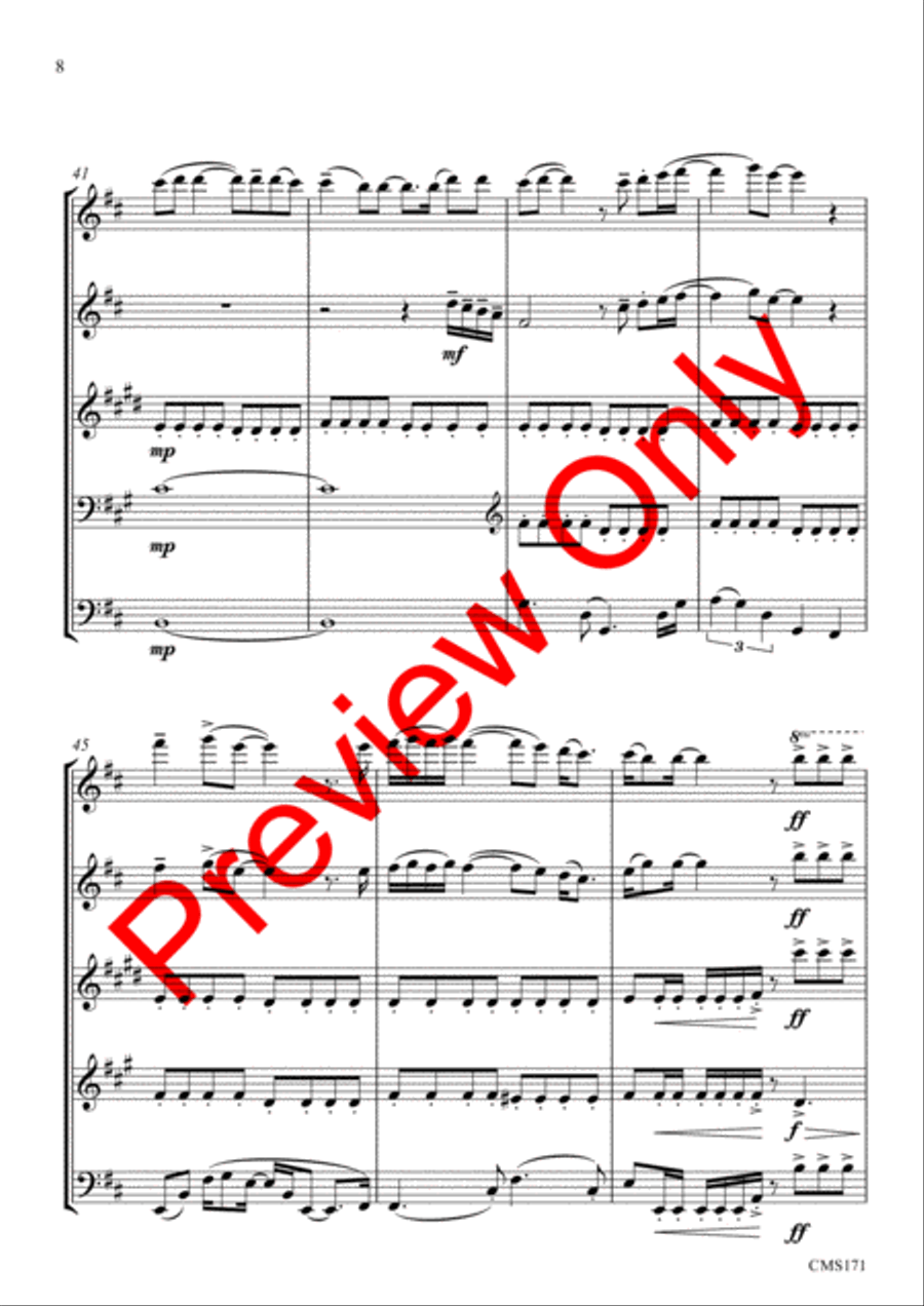Queen Medley Fantasy Woodwind Quintet scores gallery preview page 11