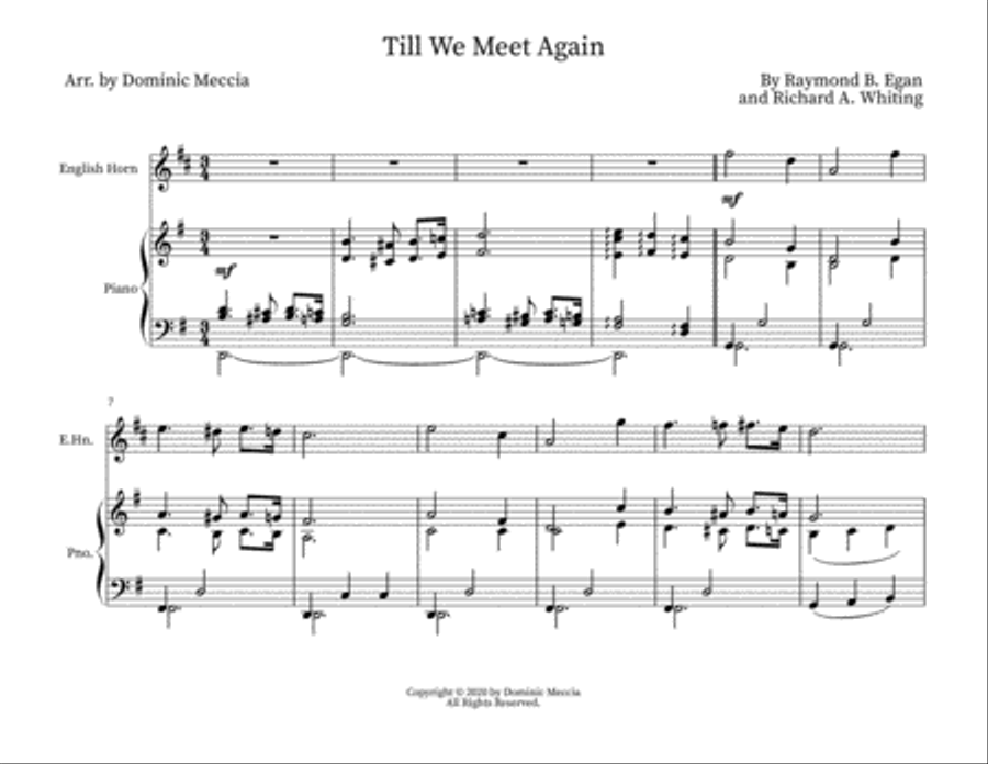 Till We Meet Again English Horn scores gallery preview page 1