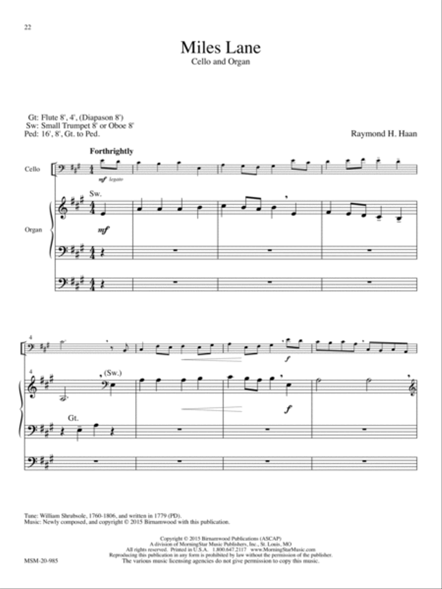 Five Preludes for Cello and Organ Organ Accompaniment scores gallery preview page 11